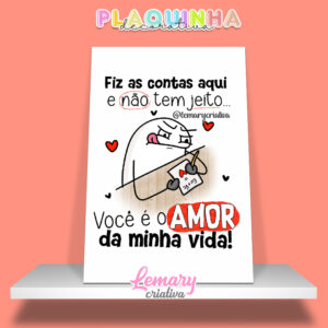 Plaquinha Decorativa MDF 19x28cm Amor da minha vida AMV00001