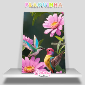 Plaquinha Decorativa MDF 19x28cm Beija-flor MOD.00001