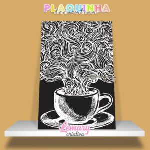 Plaquinha Decorativa MDF 19x28cm Café MOD.00001