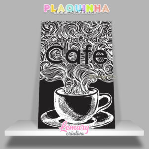 Plaquinha Decorativa MDF 19x28cm Café MOD.00002