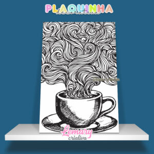 Plaquinha Decorativa MDF 19x28cm Café MOD.00003