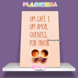 Plaquinha Decorativa MDF 19x28cm Café MOD.00007