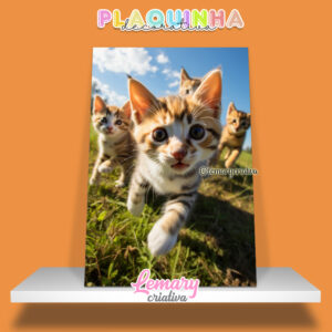Plaquinha Decorativa MDF 19x28cm Gato MOD.00001