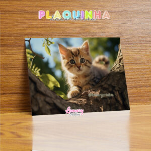 Plaquinha Decorativa MDF 19x28cm Gato MOD.00009
