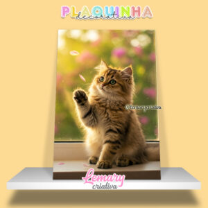 Plaquinha Decorativa MDF 19x28cm Gato MOD.00010