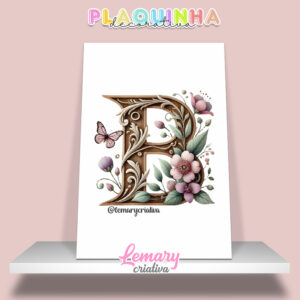 Plaquinha Decorativa MDF 19x28cm Letra B MOD00001