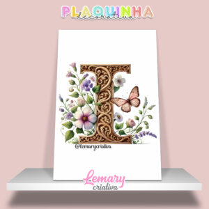 Plaquinha Decorativa MDF 19x28cm Letra I MOD00001