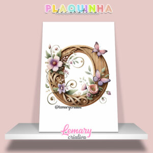 Plaquinha Decorativa MDF 19x28cm Letra O MOD00001
