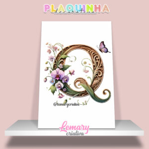Plaquinha Decorativa MDF 19x28cm Letra Q MOD00001