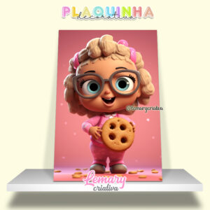 Plaquinha Decorativa MDF 19x28cm Menininha MOD.00004