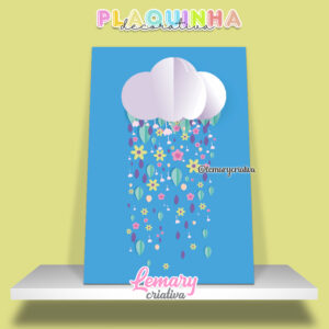 Plaquinha Decorativa MDF 19x28cm Nuvem MOD.00002
