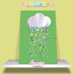Plaquinha Decorativa MDF 19x28cm Nuvem MOD.00003