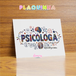Plaquinha Decorativa MDF 19x28cm Profissão Psicologia MOD.00003
