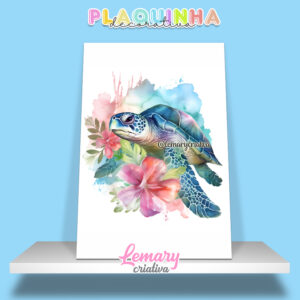 Plaquinha Decorativa MDF 19x28cm Tartaruga MOD.00001
