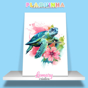 Plaquinha Decorativa MDF 19x28cm Tartaruga MOD.00002