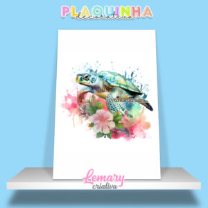 Plaquinha Decorativa MDF 19x28cm Tartaruga MOD.00003