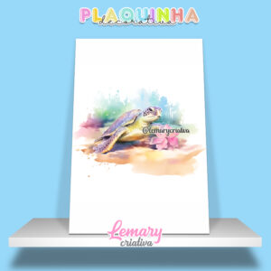 Plaquinha Decorativa MDF 19x28cm Tartaruga MOD.00005