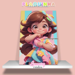 Plaquinha Decorativa MDF 19x28cm Tie Dye Menininha MOD.00003