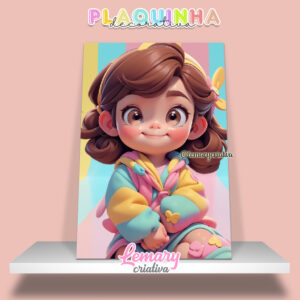 Plaquinha Decorativa MDF 19x28cm Tie Dye Menininha MOD.00004