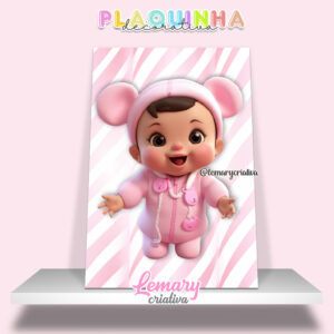 Plaquinha Decorativa MDF 19x28cm Tudo rosa pink MOD.00002