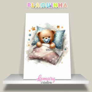 Plaquinha Decorativa MDF 19x28cm Ursinho baby PUB00004 Hora de mimi