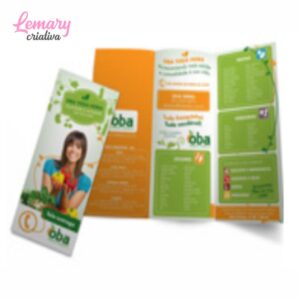 Folder couchê 150g 4x4cor, sem verniz 300X200mm 2 dobras carteira (1000 unidades) ZP-F21145