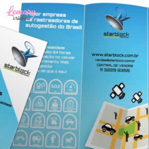 Alternative view of Folder couchê 150g 4x4cor, sem verniz 300x150mm 2 dobras carteira (1000 unidades) ZP-FOLD00025