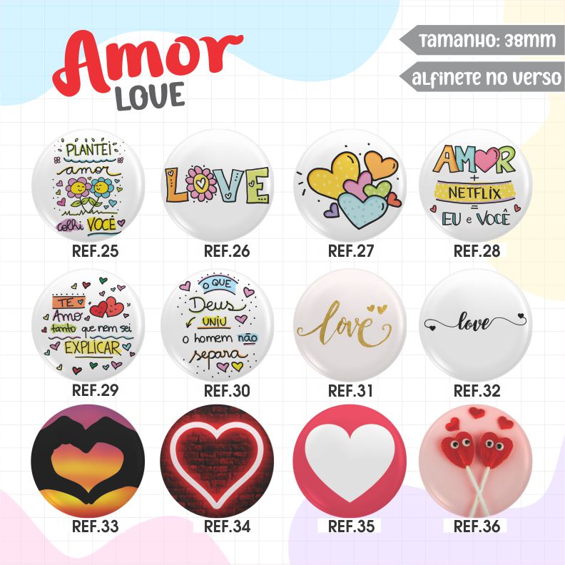 Bottons Amor (love) REF. 025 a 036