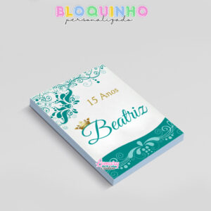 Alternative view of Bloquinho personalizado 15 Anos 100fls 7x10cm Mod.001 (12 unidades)