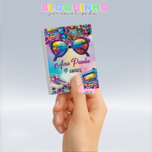 Bloquinho personalizado 90's Retrô 100fls 7x10cm Mod.001 (12 unidades)