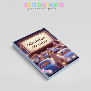 Alternative view of Bloquinho personalizado Anos 50 Drive in Cinema 100fls 7x10cm Mod.004 (12 unidades)