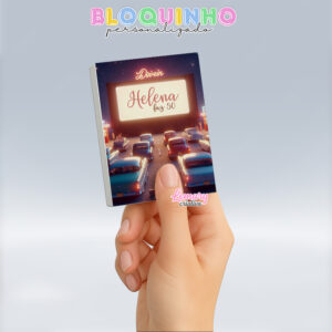 Bloquinho personalizado Anos 50 Drive in Cinema 100fls 7x10cm Mod.005 (12 unidades)