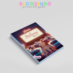 Alternative view of Bloquinho personalizado Anos 50 Drive in Cinema 100fls 7x10cm Mod.005 (12 unidades)