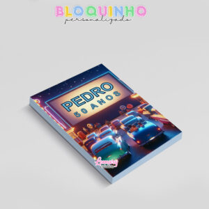 Alternative view of Bloquinho personalizado Anos 50 Drive in Cinema 100fls 7x10cm Mod.006 (12 unidades)