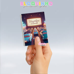 Bloquinho personalizado Anos 50 Drive in Cinema 100fls 7x10cm Mod.007 (12 unidades)