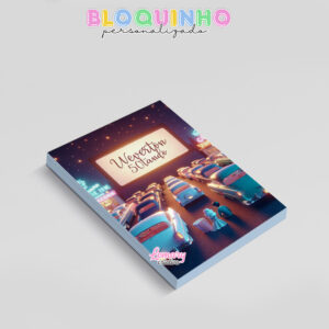 Alternative view of Bloquinho personalizado Anos 50 Drive in Cinema 100fls 7x10cm Mod.007 (12 unidades)