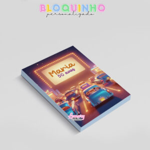 Alternative view of Bloquinho personalizado Anos 50 Drive in Cinema 100fls 7x10cm Mod.008 (12 unidades)