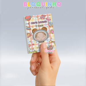 Bloquinho personalizado Astronauta 100fls 7x10cm Mod.001 (12 unidades)