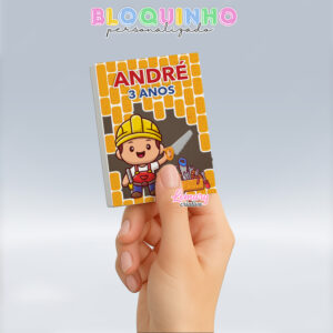 Bloquinho personalizado Construtor 100fls 7x10cm Mod.001 (12 unidades)