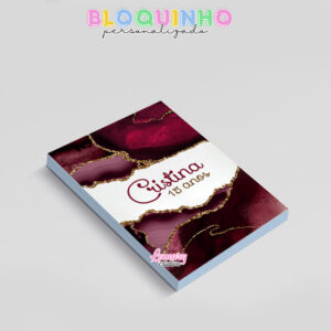 Alternative view of Bloquinho personalizado Cor Marsala 100fls 7x10cm Mod.001 (12 unidades)