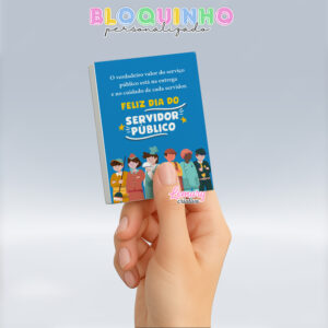 Bloquinho personalizado Dia do servidor público 100fls 7x10cm Mod.005 (12 unidades)