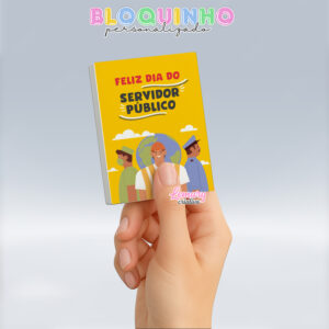 Bloquinho personalizado Dia do servidor público 100fls 7x10cm Mod.006 (12 unidades)