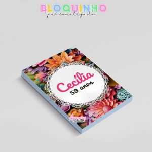 Alternative view of Bloquinho personalizado Floral 100fls 7x10cm Mod.003 (12 unidades)
