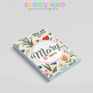 Alternative view of Bloquinho personalizado Floral 100fls 7x10cm Mod.005 (12 unidades)