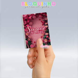 Bloquinho personalizado Floral 100fls 7x10cm Mod.007 (12 unidades)
