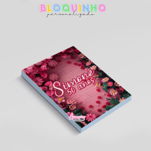 Alternative view of Bloquinho personalizado Floral 100fls 7x10cm Mod.007 (12 unidades)