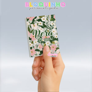 Bloquinho personalizado Floral 100fls 7x10cm Mod.010 (12 unidades)