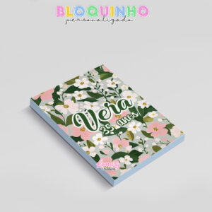Alternative view of Bloquinho personalizado Floral 100fls 7x10cm Mod.010 (12 unidades)