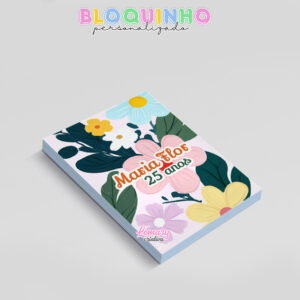 Alternative view of Bloquinho personalizado Floral 100fls 7x10cm Mod.012 (12 unidades)