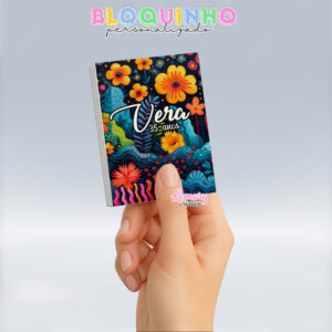 Bloquinho personalizado Floral 100fls 7x10cm Mod.013 (12 unidades)